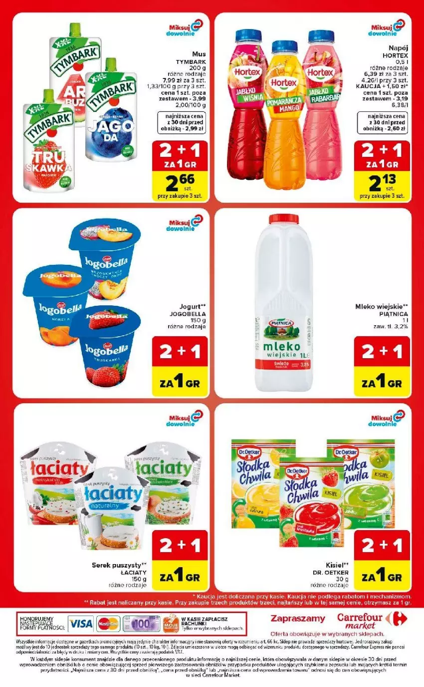 Gazetka promocyjna Carrefour - Gazetka Carrefour Market w SUMIE ekspresowe zakupy - ważna 14.07 do 20.07.2026 - strona 8 - produkty: Bell, Bella, Dr. Oetker, Fa, Gra, Hortex, Jogobella, Kisiel, Mleko, Mus, Napój, Piątnica, Ser, Serek, Serek puszysty, Stek
