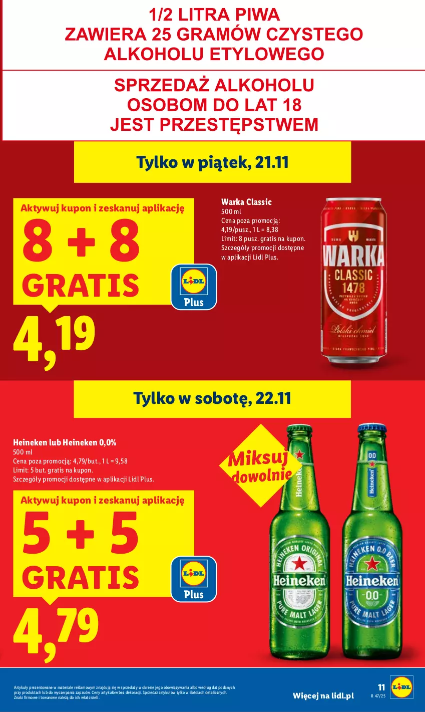 Gazetka promocyjna Lidl - GAZETKA - ważna 20.11 do 22.11.2025 - strona 11 - produkty: Gra, Heineken, Warka