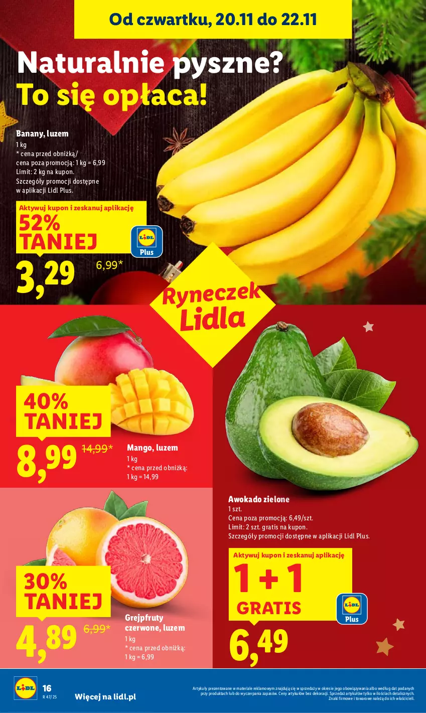 Gazetka promocyjna Lidl - GAZETKA - ważna 20.11 do 22.11.2025 - strona 18 - produkty: Banany, Gra, Grejpfrut, Mango