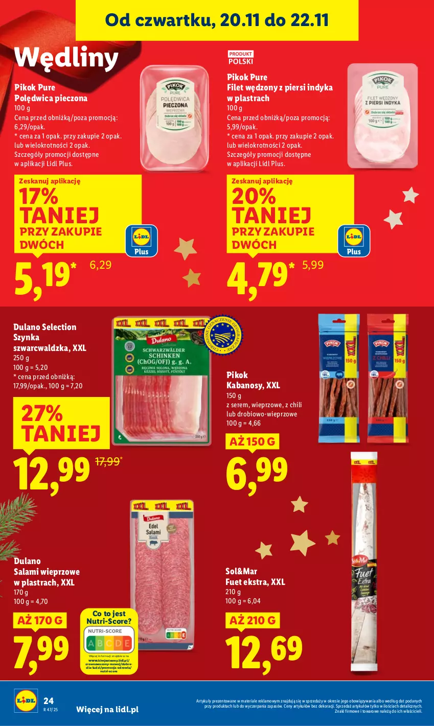 Gazetka promocyjna Lidl - GAZETKA - ważna 20.11 do 22.11.2025 - strona 26 - produkty: Dulano, Kabanos, Piec, PIKOK, Polędwica, Pur, Salami, Ser, Szynka, Wazon