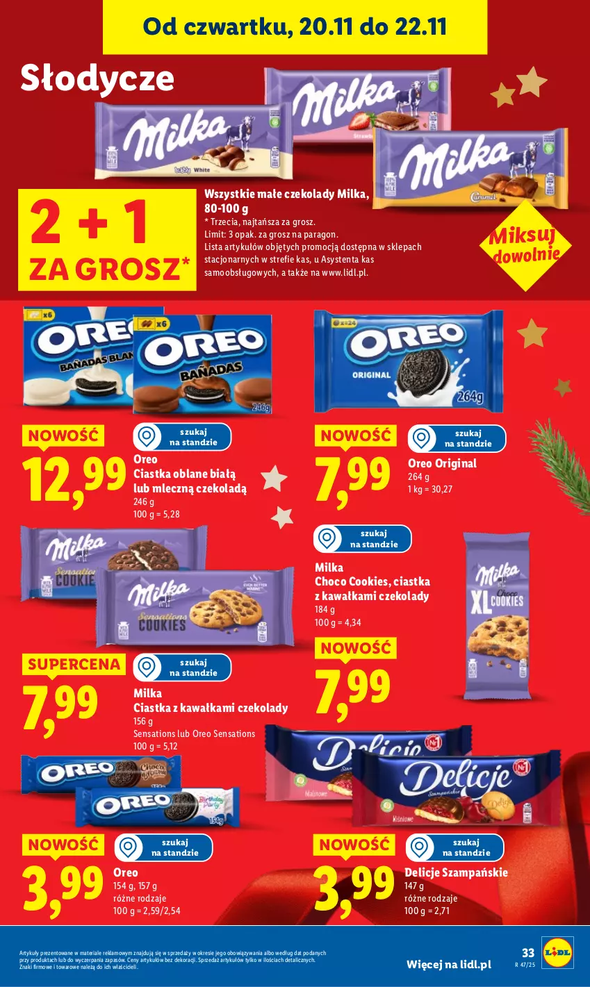 Gazetka promocyjna Lidl - GAZETKA - ważna 20.11 do 22.11.2025 - strona 35 - produkty: Ciastka, Delicje, Gin, Kawa, Milka, Oreo, Sati