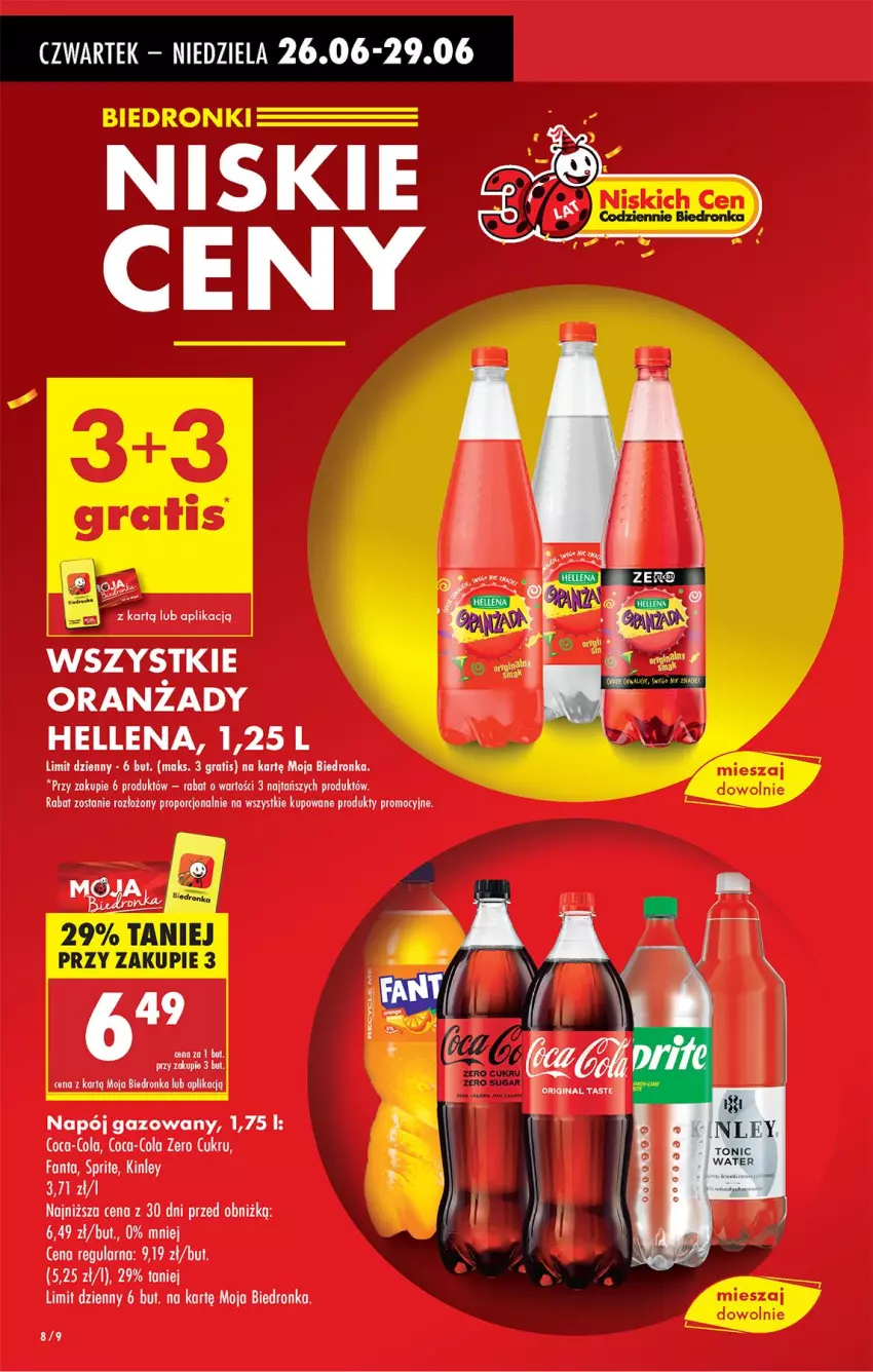 Gazetka promocyjna Biedronka - Od Czwartku - ważna 26.06 do 02.07.2025 - strona 10 - produkty: Coca-Cola, Fa, Fanta, Gra, Hellena, Napój, Napój gazowany, Por, Sprite