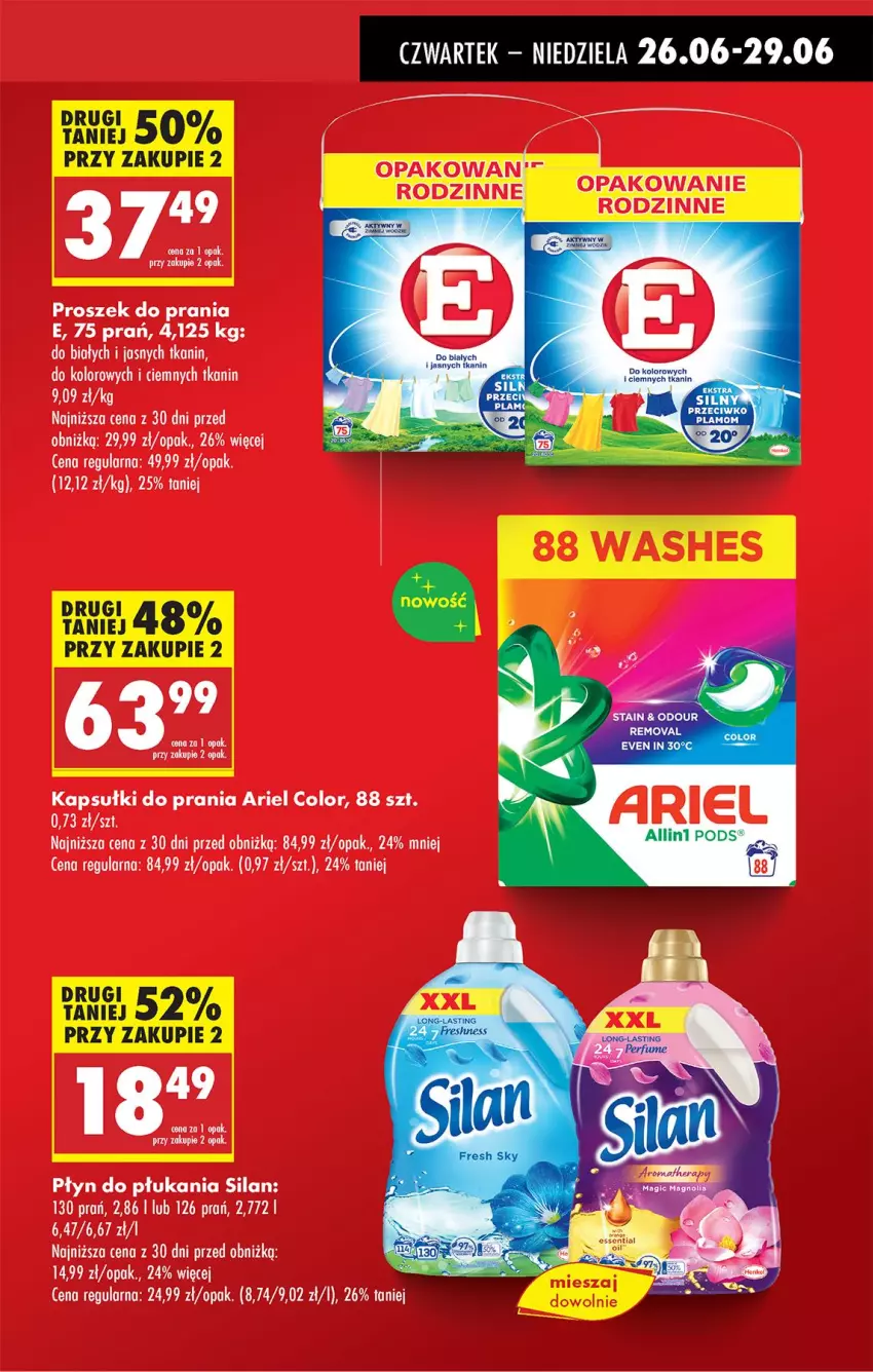Gazetka promocyjna Biedronka - Od Czwartku - ważna 26.06 do 02.07.2025 - strona 17 - produkty: Ariel, Clin, Kapsułki do prania, Płyn do płukania, Proszek do prania, Silan