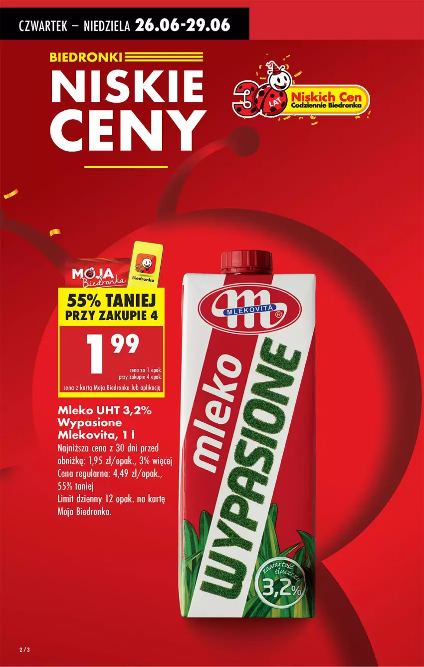 Gazetka promocyjna Biedronka - Od Czwartku - ważna 26.06 do 02.07.2025 - strona 4 - produkty: Mleko, Mlekovita