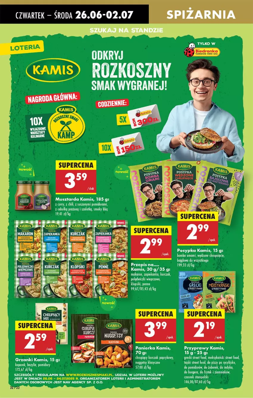 Gazetka promocyjna Biedronka - Od Czwartku - ważna 26.06 do 02.07.2025 - strona 40 - produkty: Burger, Czosnek, Gra, Kamis, Kurczak, Szal