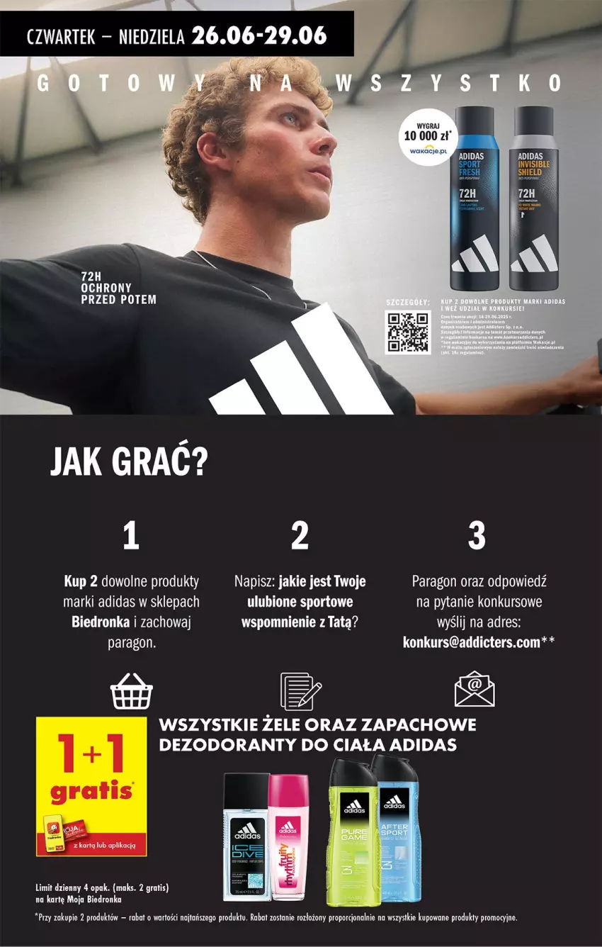 Gazetka promocyjna Biedronka - Od Czwartku - ważna 26.06 do 02.07.2025 - strona 59 - produkty: Adidas, Dezodorant, Dres, Gra, LG, Por, Sport