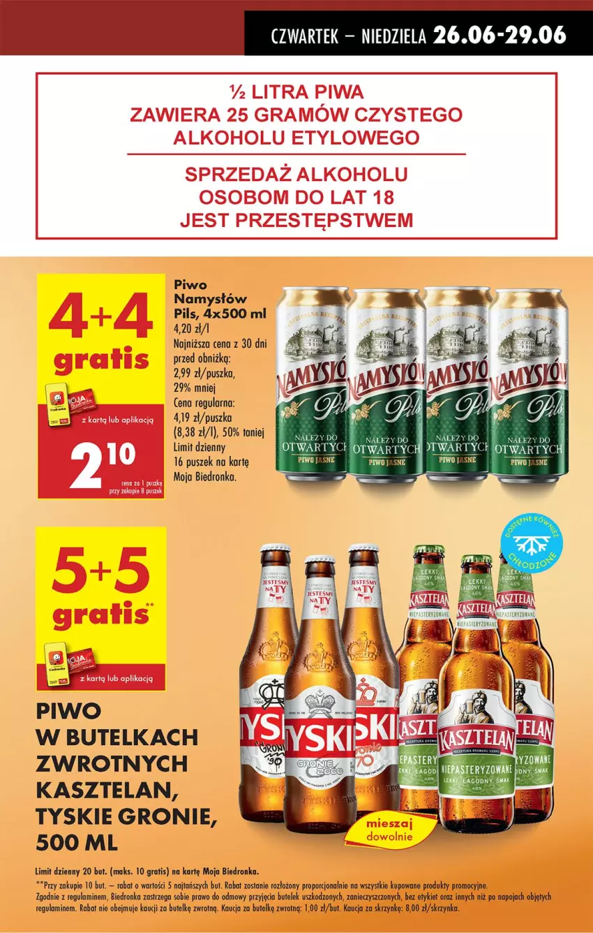 Gazetka promocyjna Biedronka - Od Czwartku - ważna 26.06 do 02.07.2025 - strona 9 - produkty: Fa, Gra, Kasztelan, Namysłów, Piwo, Piwo jasne, Por, Tyskie