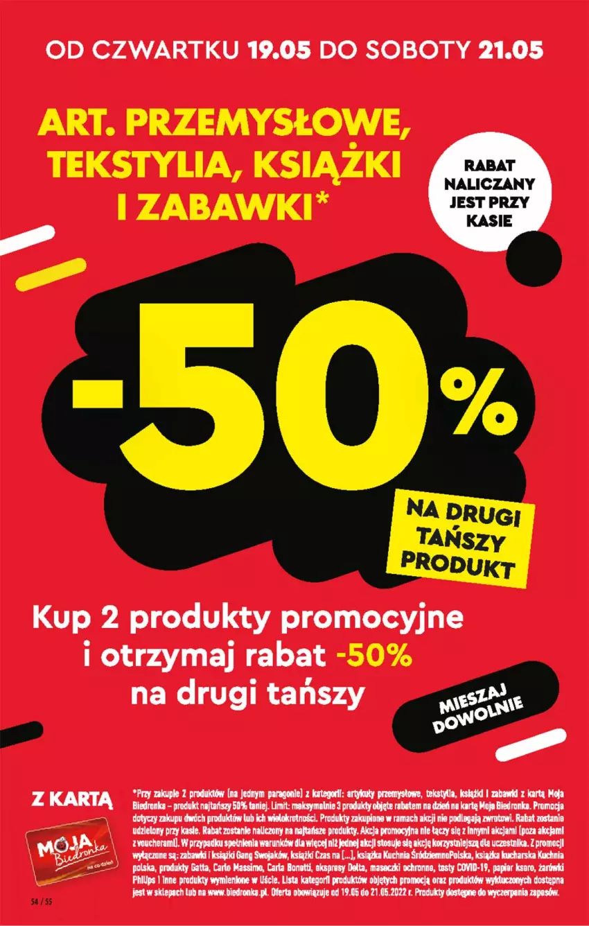 Gazetka promocyjna Biedronka - W tym tygodniu - ważna 19.05 do 25.05.2022 - strona 54 - produkty: Gatta, Książka, Kuchnia, LG, Papier, Rama, Ser