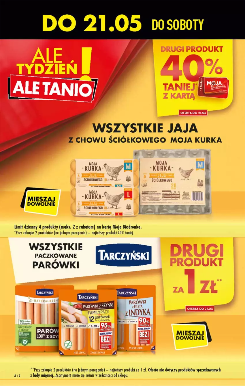 Gazetka promocyjna Biedronka - W tym tygodniu - ważna 19.05 do 25.05.2022 - strona 8 - produkty: Jaja, LG, Parówki, Tarczyński
