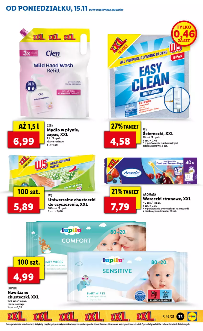 Gazetka promocyjna Lidl - GAZETKA - ważna 15.11 do 17.11.2021 - strona 33 - produkty: Chusteczki, Chusteczki do czyszczenia, Fa, Mydło, Mydło w płynie