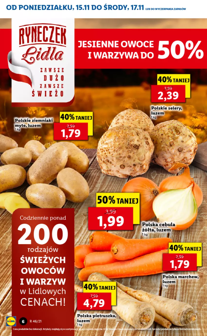 Gazetka promocyjna Lidl - GAZETKA - ważna 15.11 do 17.11.2021 - strona 6 - produkty: Owoce, Warzywa, Ziemniaki