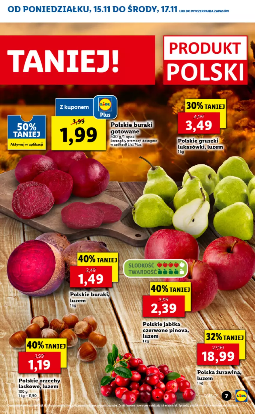 Gazetka promocyjna Lidl - GAZETKA - ważna 15.11 do 17.11.2021 - strona 7 - produkty: Buraki, Jabłka