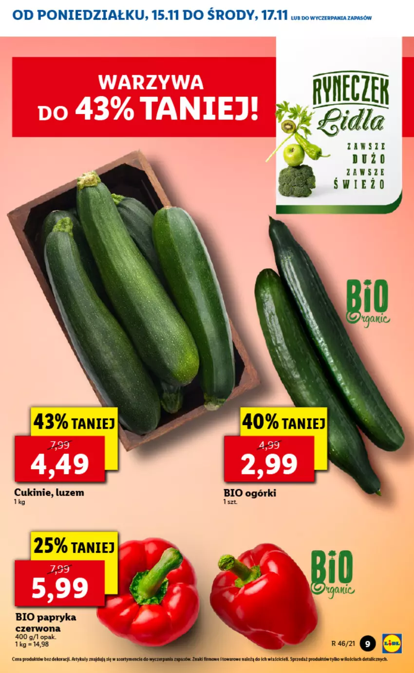 Gazetka promocyjna Lidl - GAZETKA - ważna 15.11 do 17.11.2021 - strona 9 - produkty: Fa, Papryka, Papryka czerwona