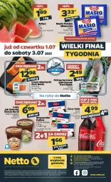 Gazetka promocyjna Netto - Gazetka spożywcza - Gazetka - ważna od 03.07 do 03.07.2021 - strona 20 - produkty: Mozzarella, Piec, Por, Pstrąg tęczowy, Coca-Cola, Mlekovita, Lody, Pstrąg, Arbuz, Masło, Mleko