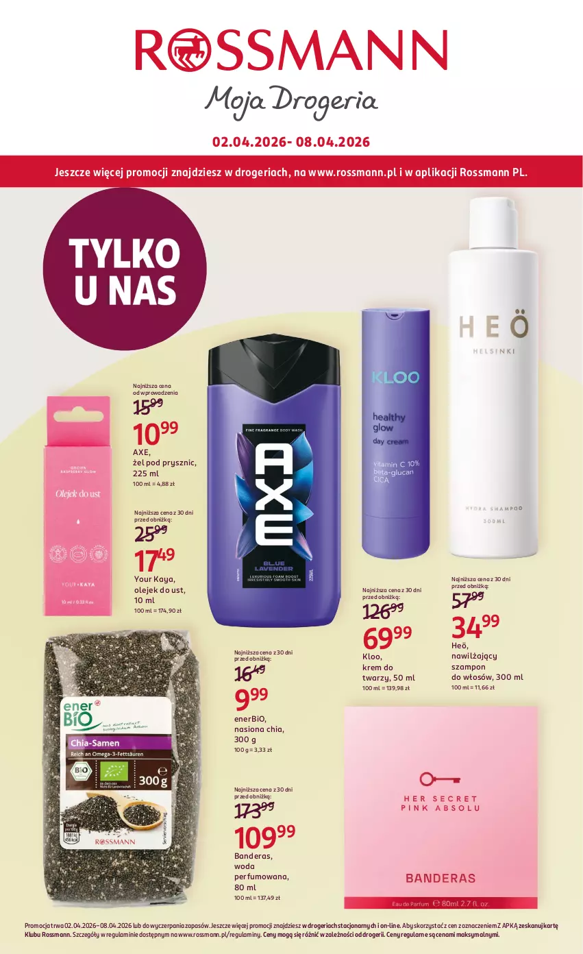 Gazetka promocyjna Rossmann - Gazetka promocyjna Rossmanna - ważna 02.04 do 08.04.2026 - strona 1 - produkty: Chia, Enerbio, Krem do twarzy, Olej, Perfum, Szampon, Woda, Woda perfumowana