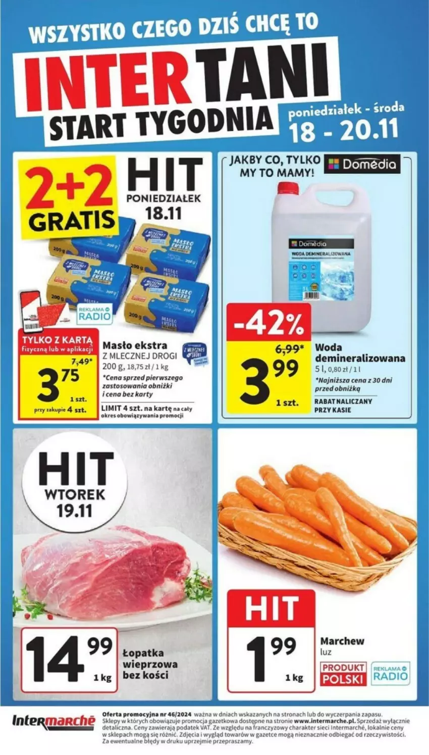 Gazetka promocyjna Intermarche - ważna 18.11 do 20.11.2024 - strona 1 - produkty: Masło, Mop, Woda