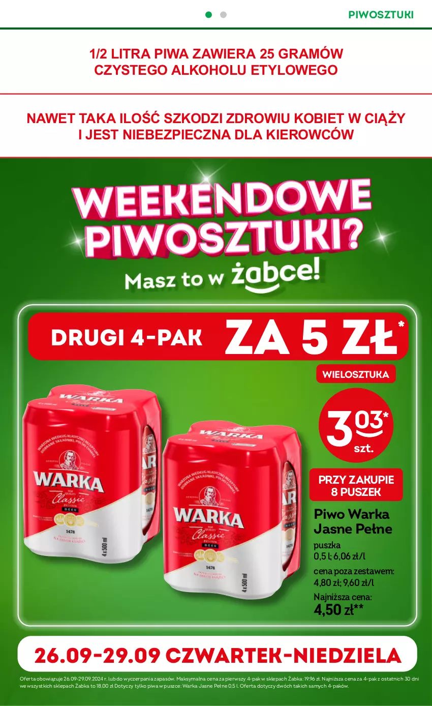 Gazetka promocyjna Żabka - ważna 25.09 do 08.10.2024 - strona 22 - produkty: Gra, Piec, Piwa, Piwo, Warka