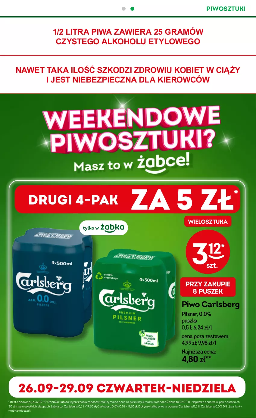 Gazetka promocyjna Żabka - ważna 25.09 do 08.10.2024 - strona 23 - produkty: Carlsberg, Gra, Piec, Piwa, Piwo