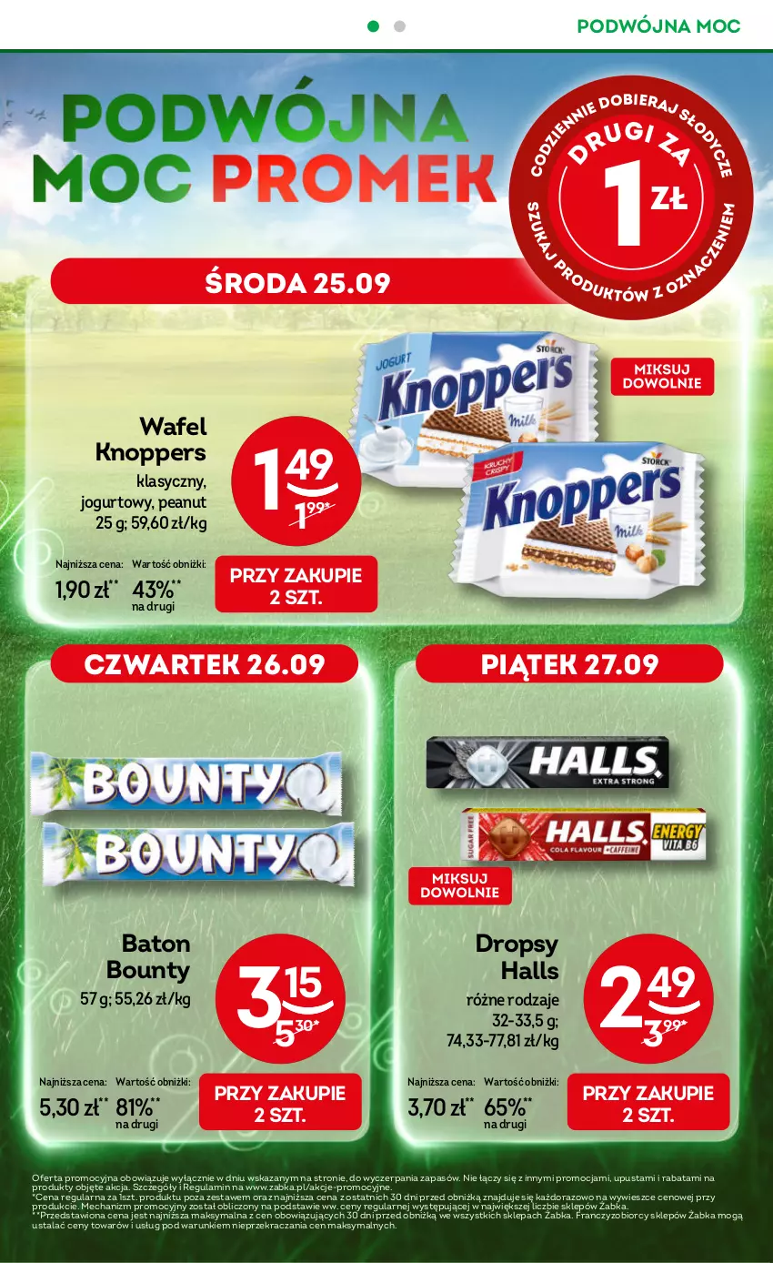 Gazetka promocyjna Żabka - ważna 25.09 do 08.10.2024 - strona 4 - produkty: Baton, Bounty, Halls, Jogurt, Knoppers