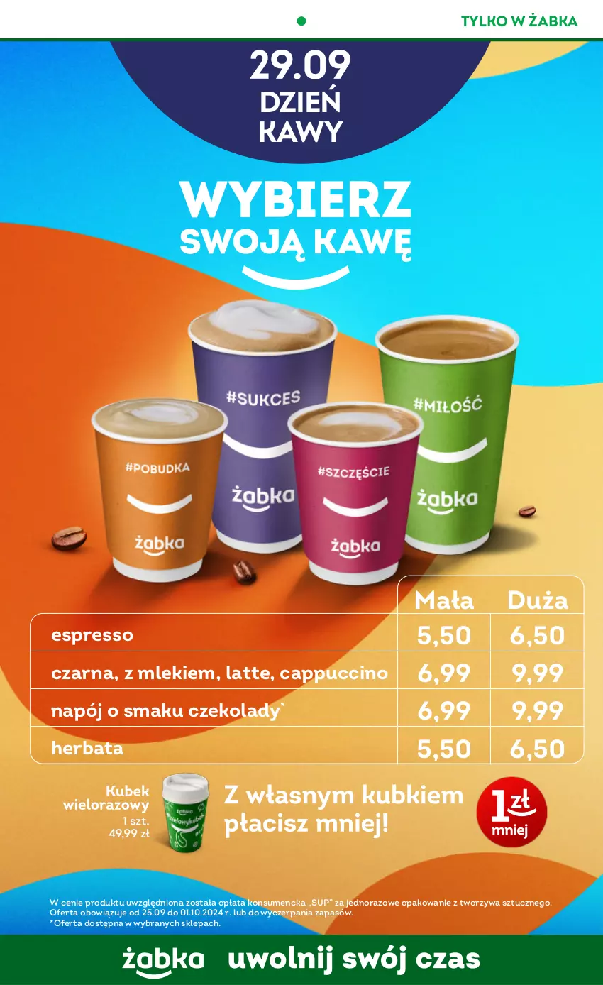 Gazetka promocyjna Żabka - ważna 25.09 do 08.10.2024 - strona 43 - produkty: Cappuccino, Herbata, Napój