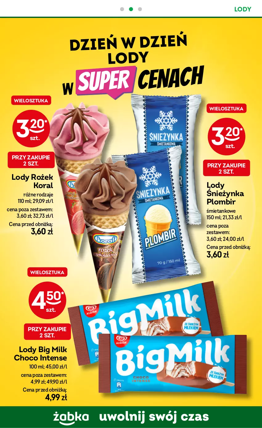 Gazetka promocyjna Żabka - ważna 25.09 do 08.10.2024 - strona 45 - produkty: Big Milk, Lody