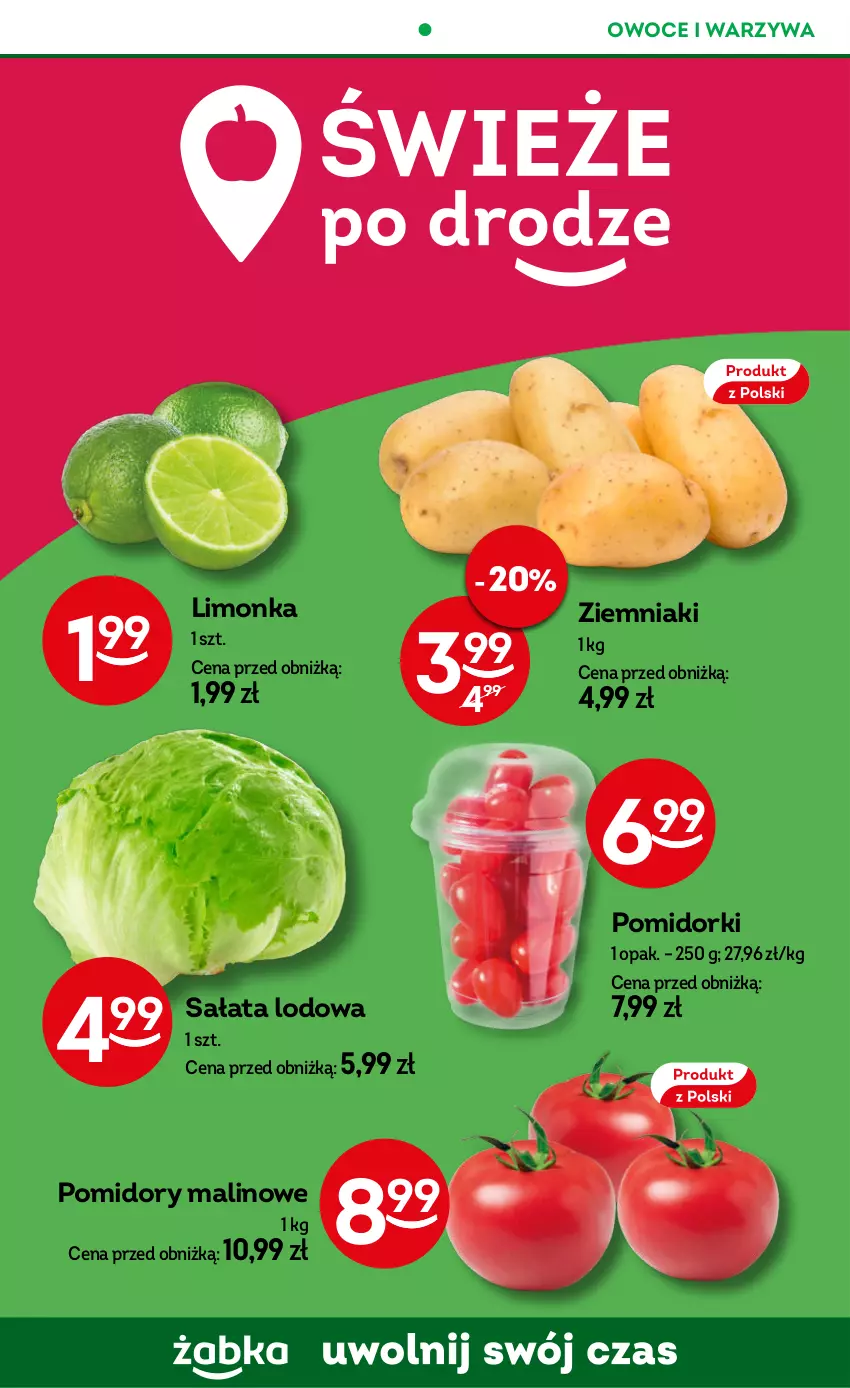 Gazetka promocyjna Żabka - ważna 25.09 do 08.10.2024 - strona 50 - produkty: Limonka, Owoce, Pomidorki, Pomidory, Sałat, Sałata lodowa, Warzywa, Ziemniaki