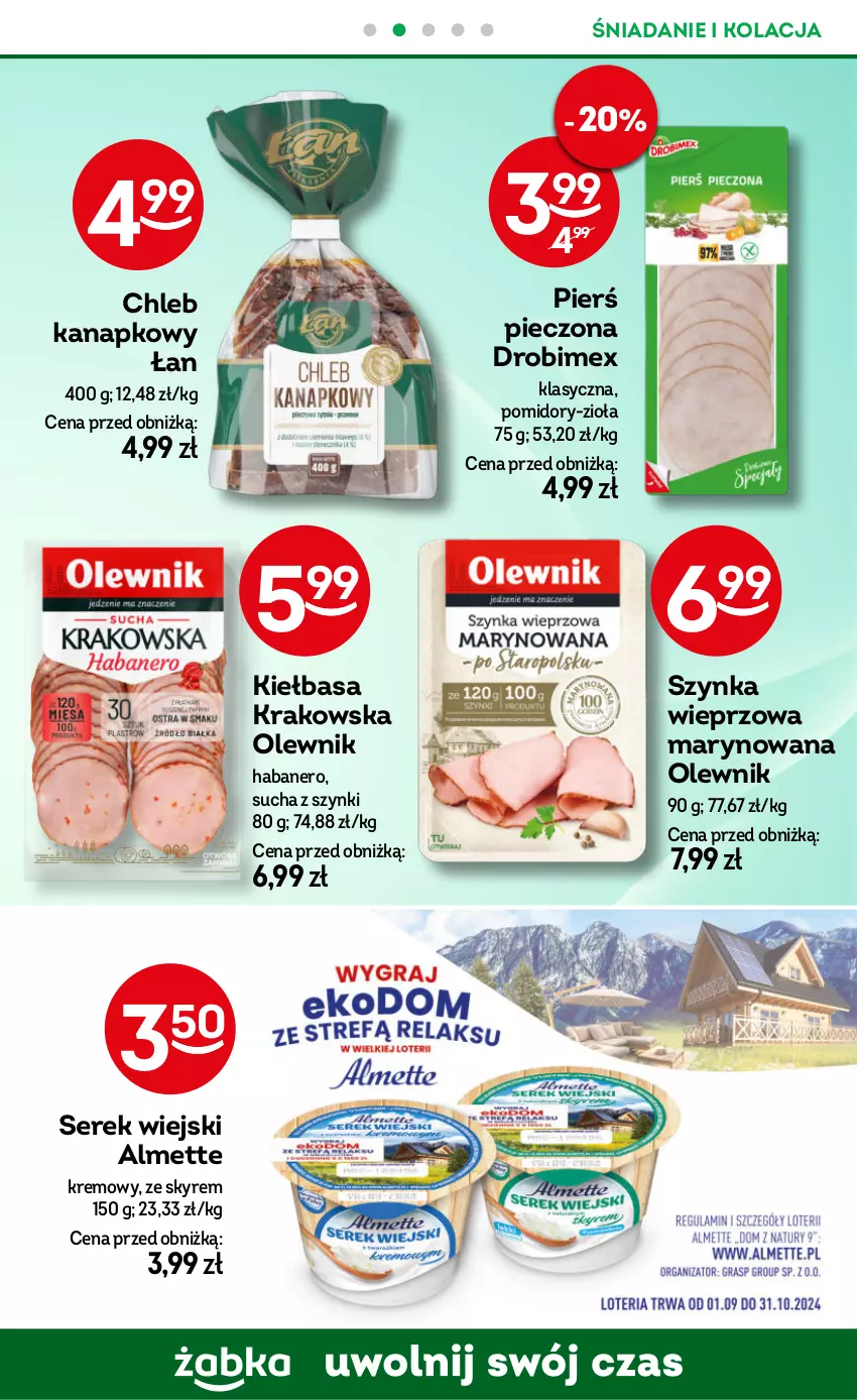 Gazetka promocyjna Żabka - ważna 25.09 do 08.10.2024 - strona 55 - produkty: Almette, Chleb, Drobimex, Kiełbasa, Kiełbasa krakowska, Olewnik, Piec, Pomidory, Ser, Serek, Serek wiejski, Szynka, Szynka wieprzowa