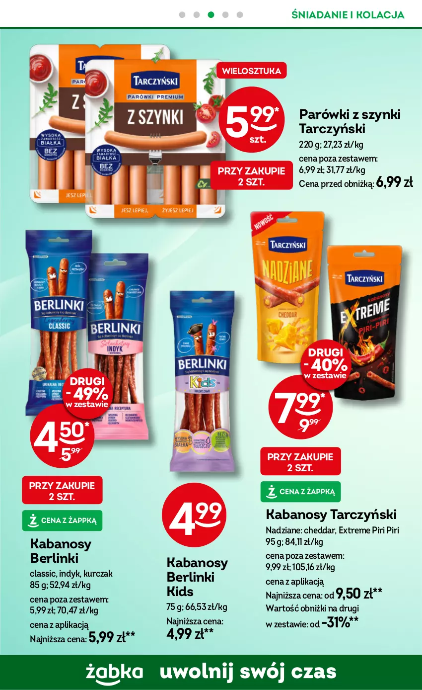 Gazetka promocyjna Żabka - ważna 25.09 do 08.10.2024 - strona 56 - produkty: Berlinki, Cheddar, Kabanos, Kurczak, Parówki, Parówki z szynki, Tarczyński