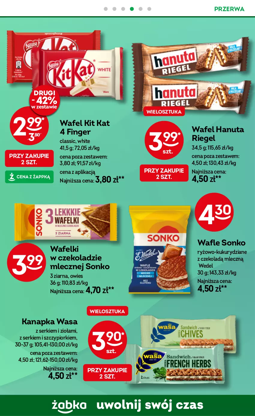 Gazetka promocyjna Żabka - ważna 25.09 do 08.10.2024 - strona 65 - produkty: Kit Kat, Ryż, Ser, Sonko, Wafle, Wasa