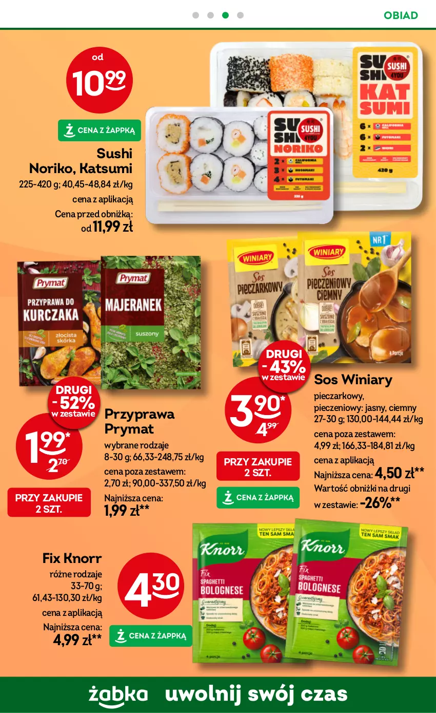 Gazetka promocyjna Żabka - ważna 25.09 do 08.10.2024 - strona 72 - produkty: Knorr, Piec, Prymat, Sos, Sushi, Winiary