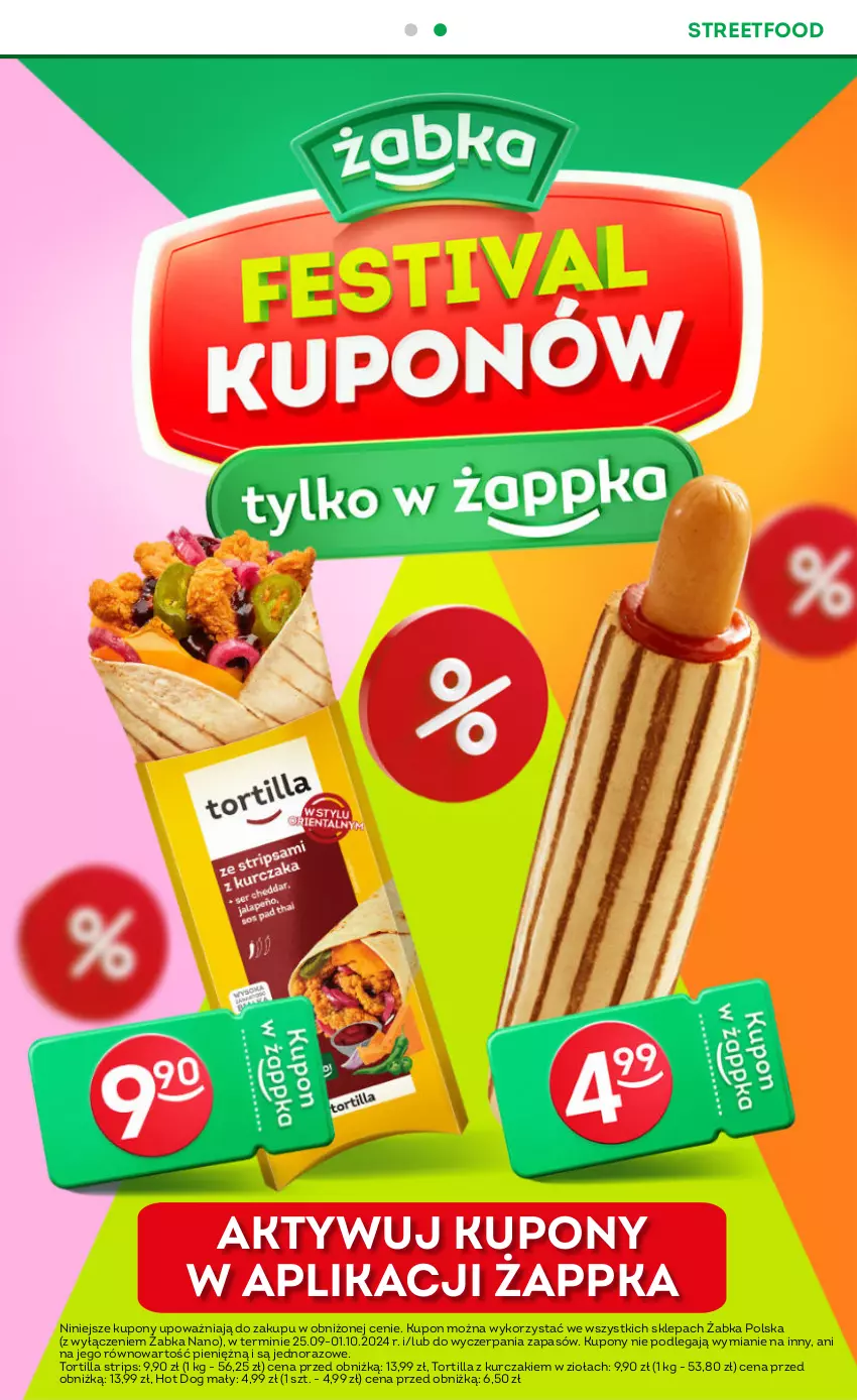 Gazetka promocyjna Żabka - ważna 25.09 do 08.10.2024 - strona 9 - produkty: Hot dog, Kurczak, Tortilla