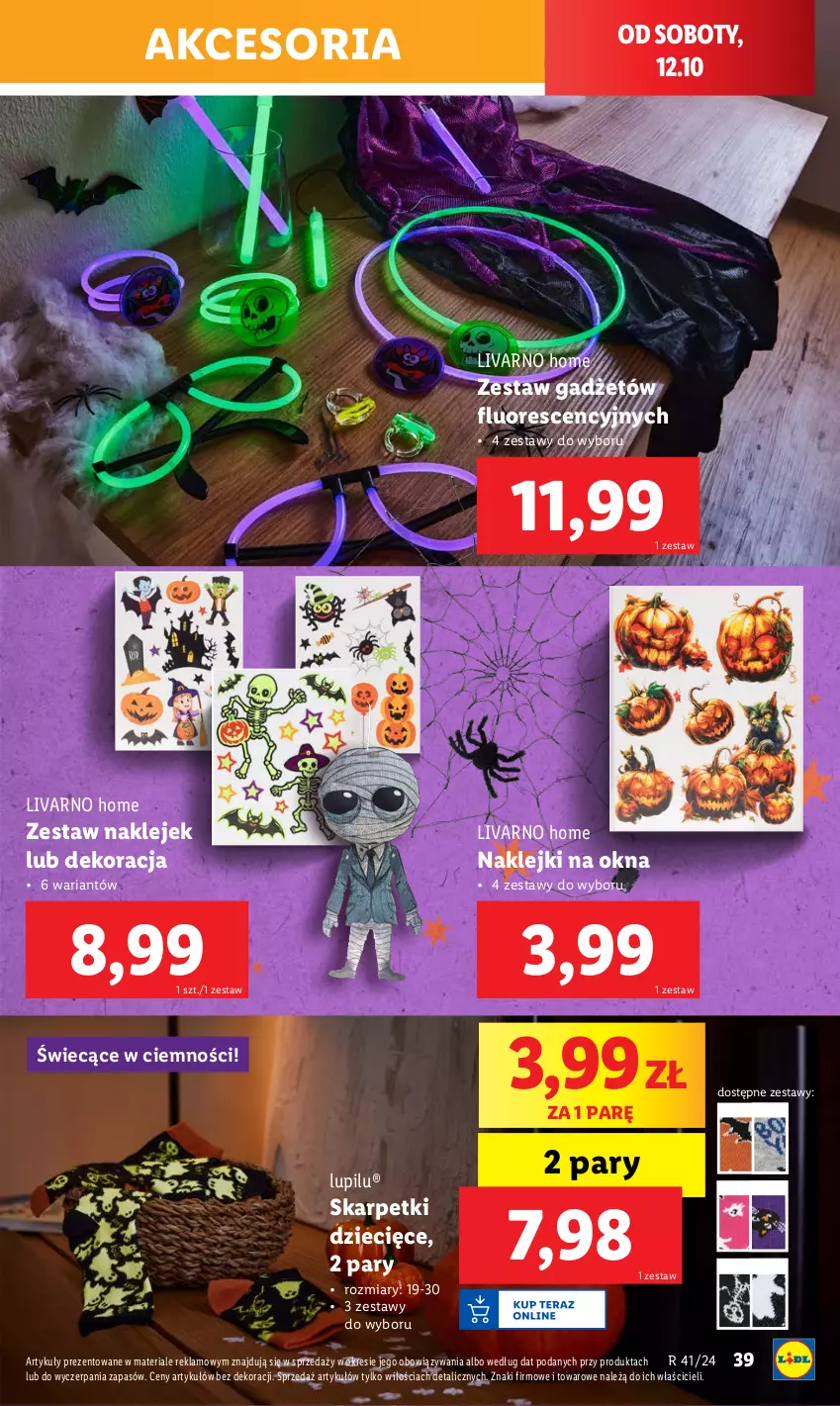 Gazetka promocyjna Lidl - GAZETKA - ważna 07.10 do 12.10.2024 - strona 47 - produkty: Dzieci, Ivar, Karp, Klej, Skarpetki