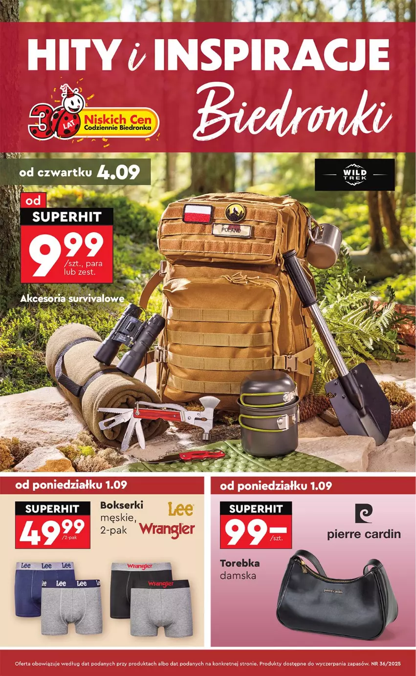 Gazetka promocyjna Biedronka - Okazje Tygodnia - ważna 01.09 do 13.09.2025 - strona 1 - produkty: Bokserki, Fa, Ser, Torebka