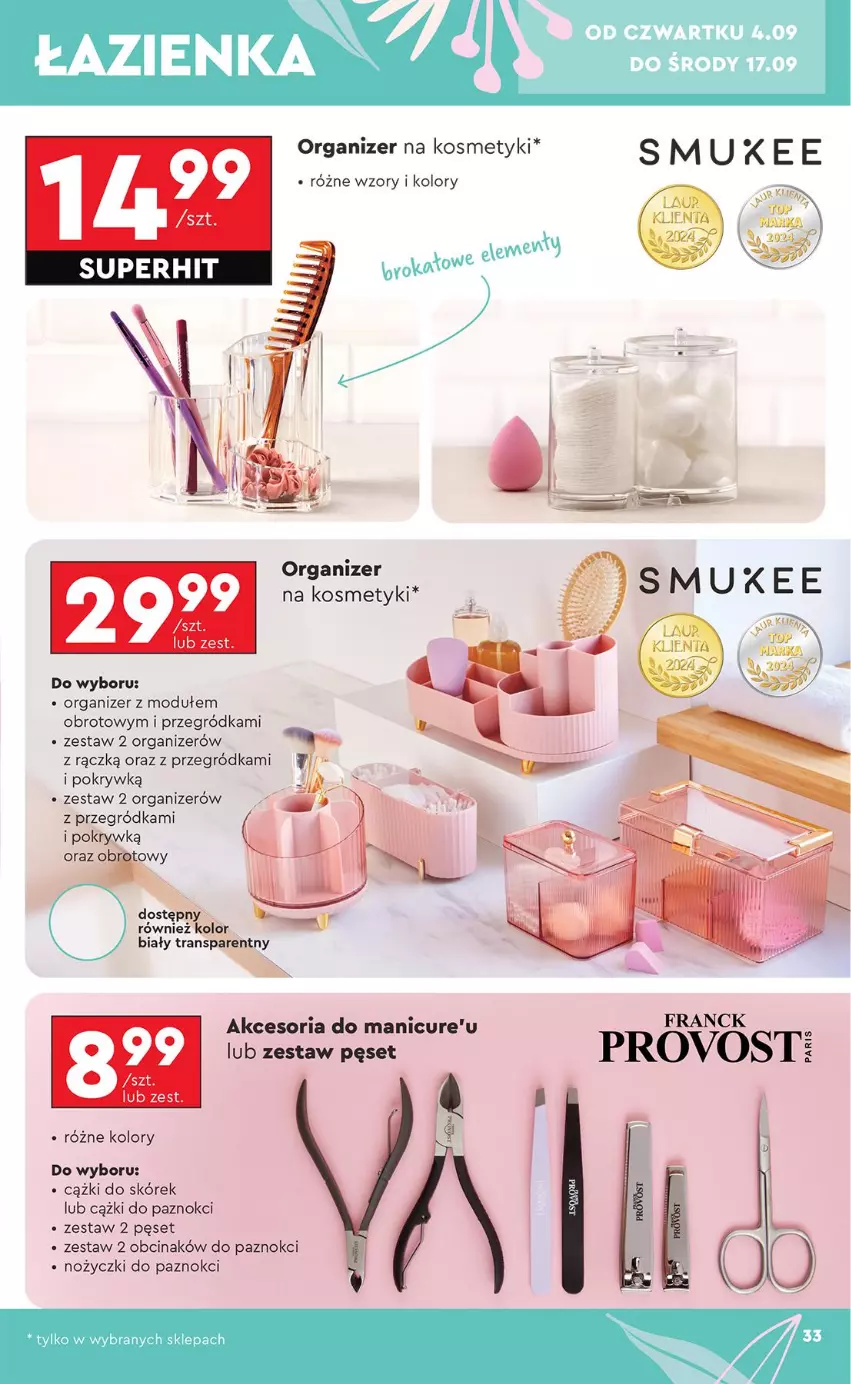 Gazetka promocyjna Biedronka - Okazje Tygodnia - ważna 01.09 do 13.09.2025 - strona 35 - produkty: Cążki, Cążki do skórek, Noż, Nożyczki, Organizer, Tran