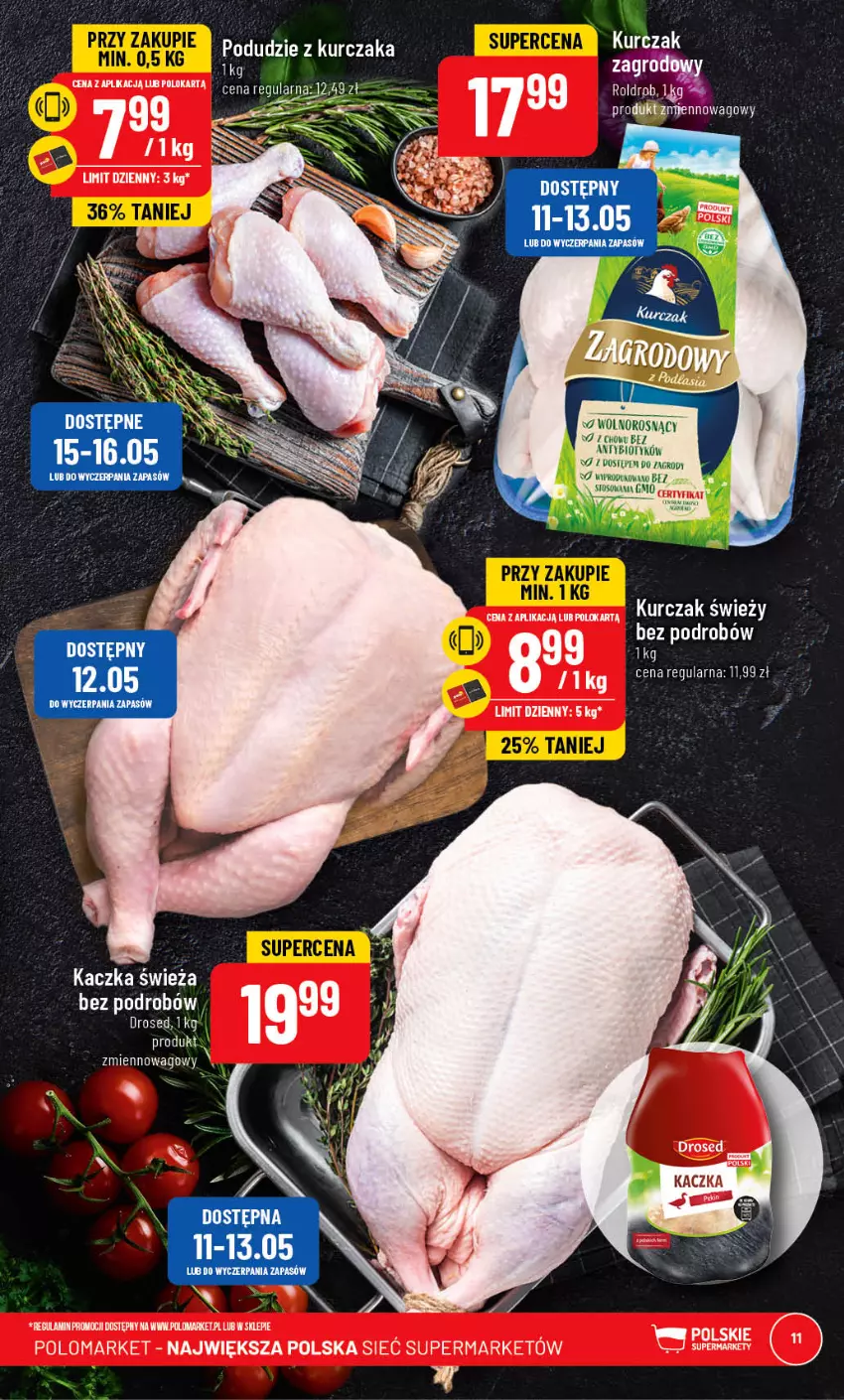 Gazetka promocyjna PoloMarket - Gazetka pomocyjna - ważna 10.05 do 16.05.2023 - strona 11 - produkty: Kaczka, Kurczak, Podudzie z kurczaka