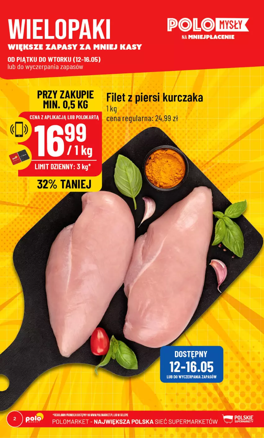 Gazetka promocyjna PoloMarket - Gazetka pomocyjna - ważna 10.05 do 16.05.2023 - strona 2 - produkty: Filet z piersi kurczaka, Kurczak