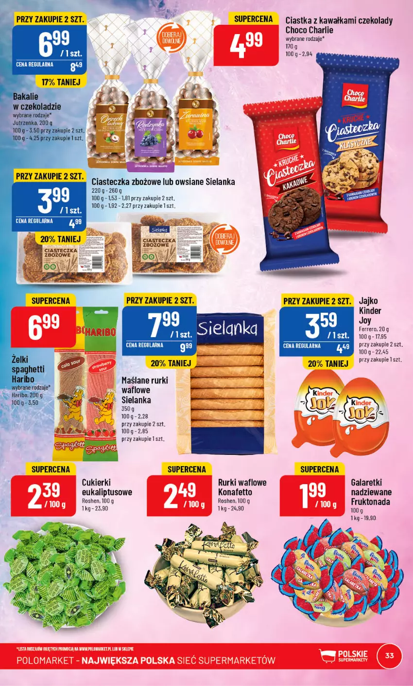 Gazetka promocyjna PoloMarket - Gazetka pomocyjna - ważna 10.05 do 16.05.2023 - strona 33 - produkty: Cukier, Cukierki, Ferrero, Gala, Galaretki, Kawa, Kinder, Rurki