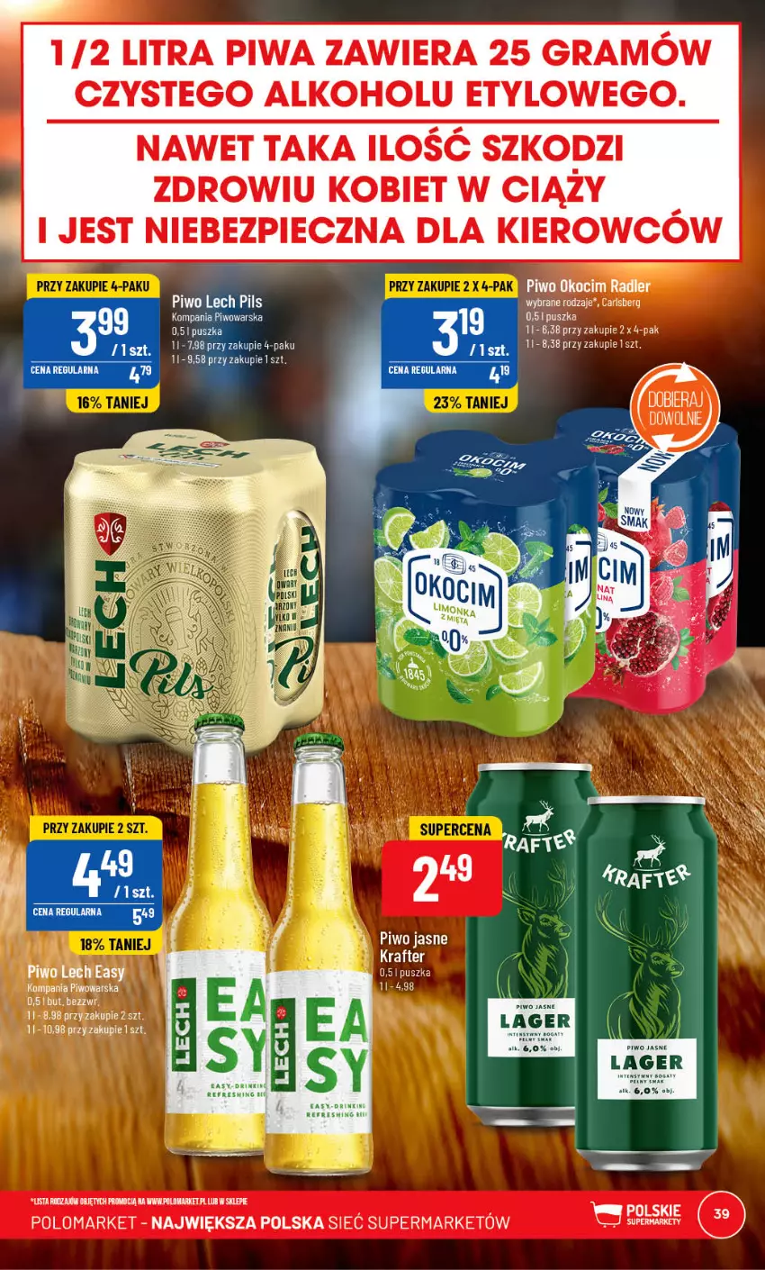 Gazetka promocyjna PoloMarket - Gazetka pomocyjna - ważna 10.05 do 16.05.2023 - strona 39 - produkty: Carlsberg, Gra, Koc, Okocim, Piec, Piwa, Piwo, Piwo jasne, Radler