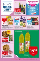 Gazetka promocyjna Auchan - Szkoła oszczędzania Temat przeAtrakcje cenowe Supermarkety - Gazetka - ważna od 24.08 do 24.08.2022 - strona 7 - produkty: Orzechy włoskie, Makaron, Ciastka, Ser, Ryż, Gin, Winiary, Goliard, Wafle, Oliwa z oliwek, Oliwa