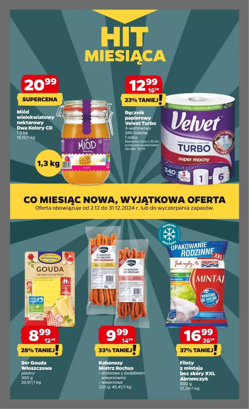 Gazetka promocyjna Netto - ważna 19.12 do 24.12.2024 - strona 19 - produkty: Gouda, Kabanos, Mintaj, Miód, Ser, Velvet