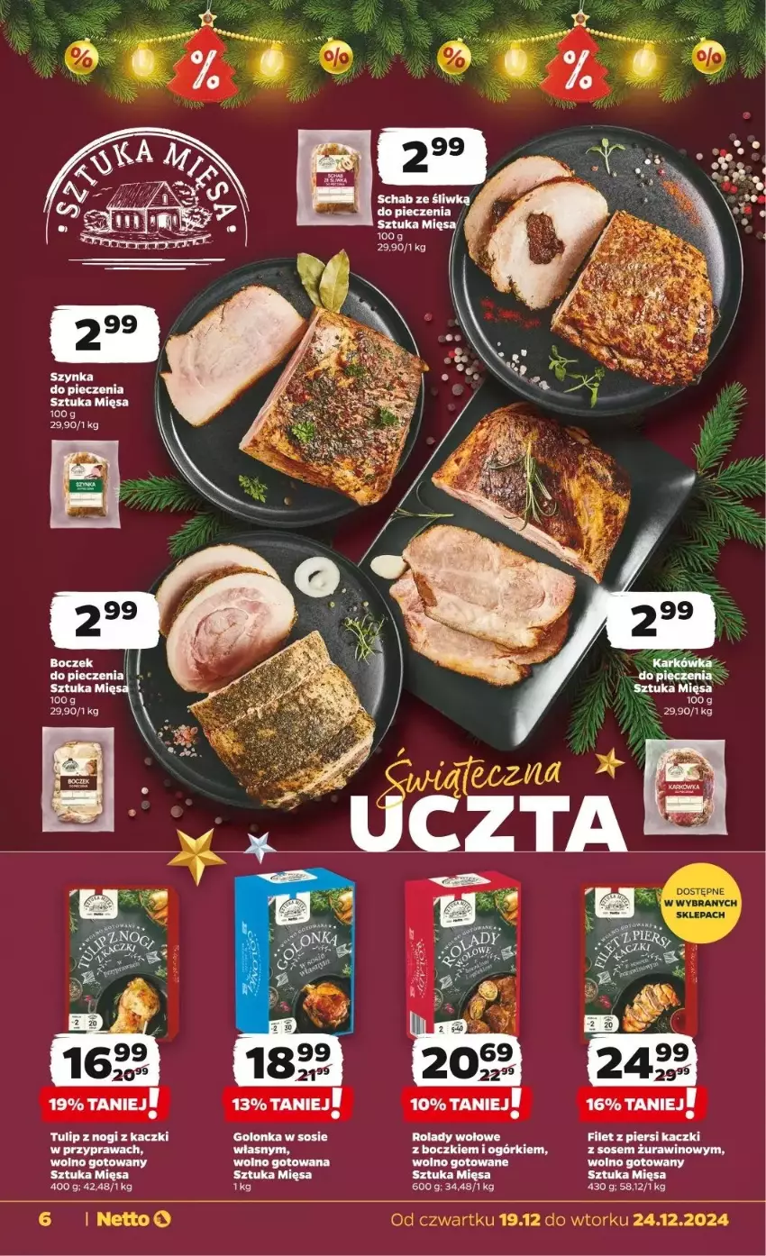 Gazetka promocyjna Netto - ważna 19.12 do 24.12.2024 - strona 24 - produkty: Fa, Filet z piersi kaczki, Piec, Sos, Szynka, Wino