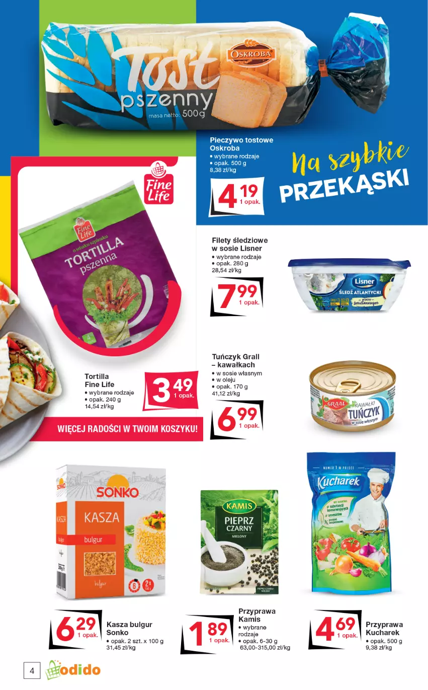 Gazetka promocyjna Odido - Gazetka - ważna 12.08 do 25.08.2022 - strona 4 - produkty: Gra, Kamis, Kawa, Kucharek, Lisner, Pieprz, Sos, Tortilla, Tuńczyk