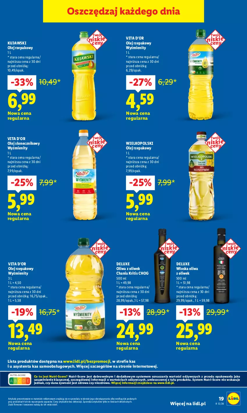 Gazetka promocyjna Lidl - Gazetka ważna od 16.03 do 18.03 - ważna 16.03 do 18.03.2026 - strona 19 - produkty: Kujawski, Olej, Olej rzepakowy, Olej słonecznikowy, Oliwa, Oliwa z oliwek