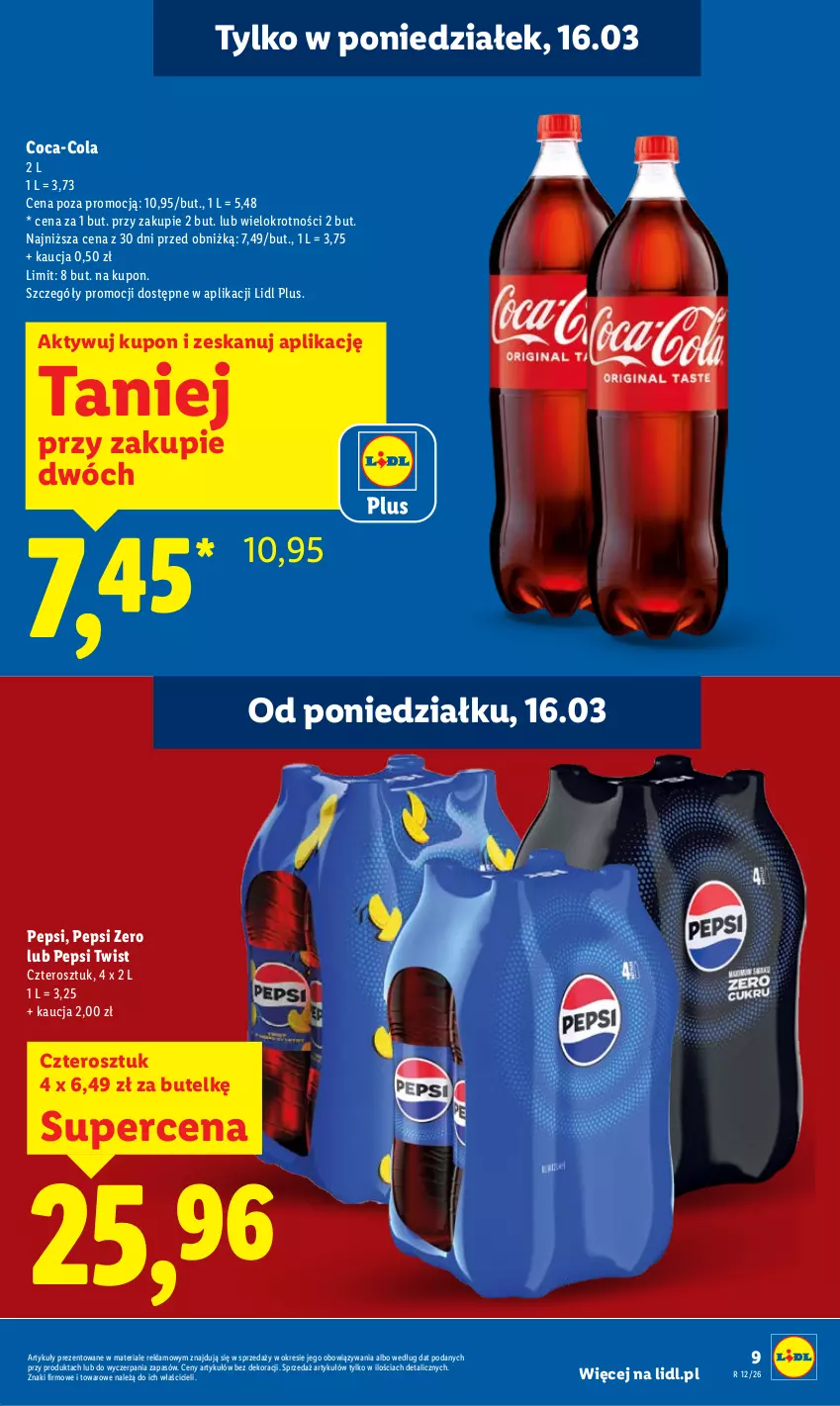 Gazetka promocyjna Lidl - Gazetka ważna od 16.03 do 18.03 - ważna 16.03 do 18.03.2026 - strona 9 - produkty: Coca-Cola, Pepsi