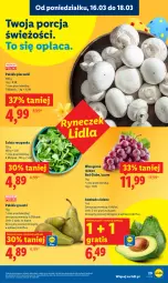 Gazetka promocyjna Lidl - Gazetka ważna od 16.03 do 18.03 - Gazetka - ważna od 18.03 do 18.03.2026 - strona 31 - produkty: Piec, Por, Gra, Roszponka, Sałat, Gruszki, Winogrona, Wino