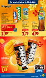Gazetka promocyjna Lidl - Gazetka ważna od 16.03 do 18.03 - Gazetka - ważna od 18.03 do 18.03.2026 - strona 65 - produkty: Napój energetyczny, Ice tea, Napoje, Pomelo, Lipton, Napój gazowany, Fanta, Sprite, Herbata, Mango, Napój, Fa