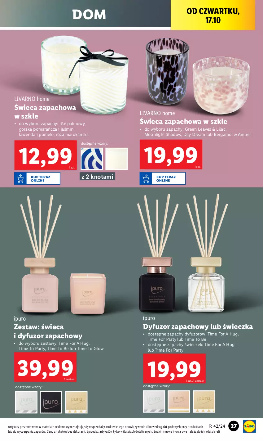 Gazetka promocyjna Lidl - GAZETKA - ważna 14.10 do 19.10.2024 - strona 29 - produkty: Dyfuzor zapachowy, Ivar, Pomelo, Pur, Róża