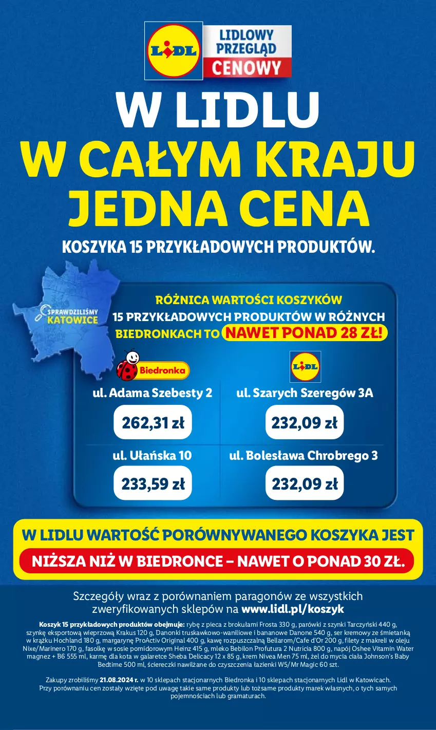 Gazetka promocyjna Lidl - GAZETKA - ważna 14.10 do 19.10.2024 - strona 4 - produkty: BEBILON, Bell, Bella, Danone, Danonki, Fa, Frosta, Gala, Gin, Gra, Heinz, Hochland, Kosz, Krakus, Magnez, Mleko, Mleko Bebilon, Napój, Nivea, Nivea Men, Olej, Oshee, Parówki, Parówki z szynki, Piec, Por, Rama, Ser, Sheba, Sos, Sport, Tarczyński