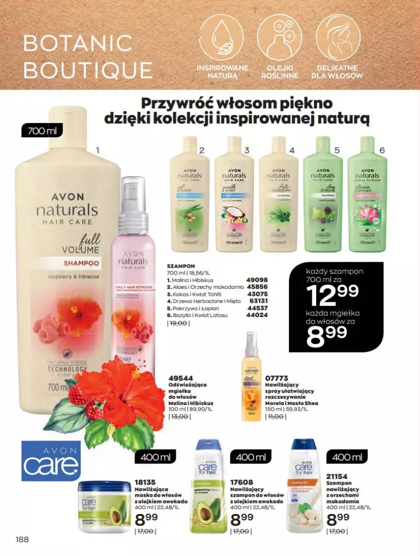 Gazetka promocyjna Avon - Czerwiec - ważna 01.06 do 30.06.2021 - strona 188 - produkty: Bazyl, Bazylia, Fa, Hibiskus, HP, Kokos, Maska, Maska do włosów, Masło, Mięta, Morela, Olej, Szampon