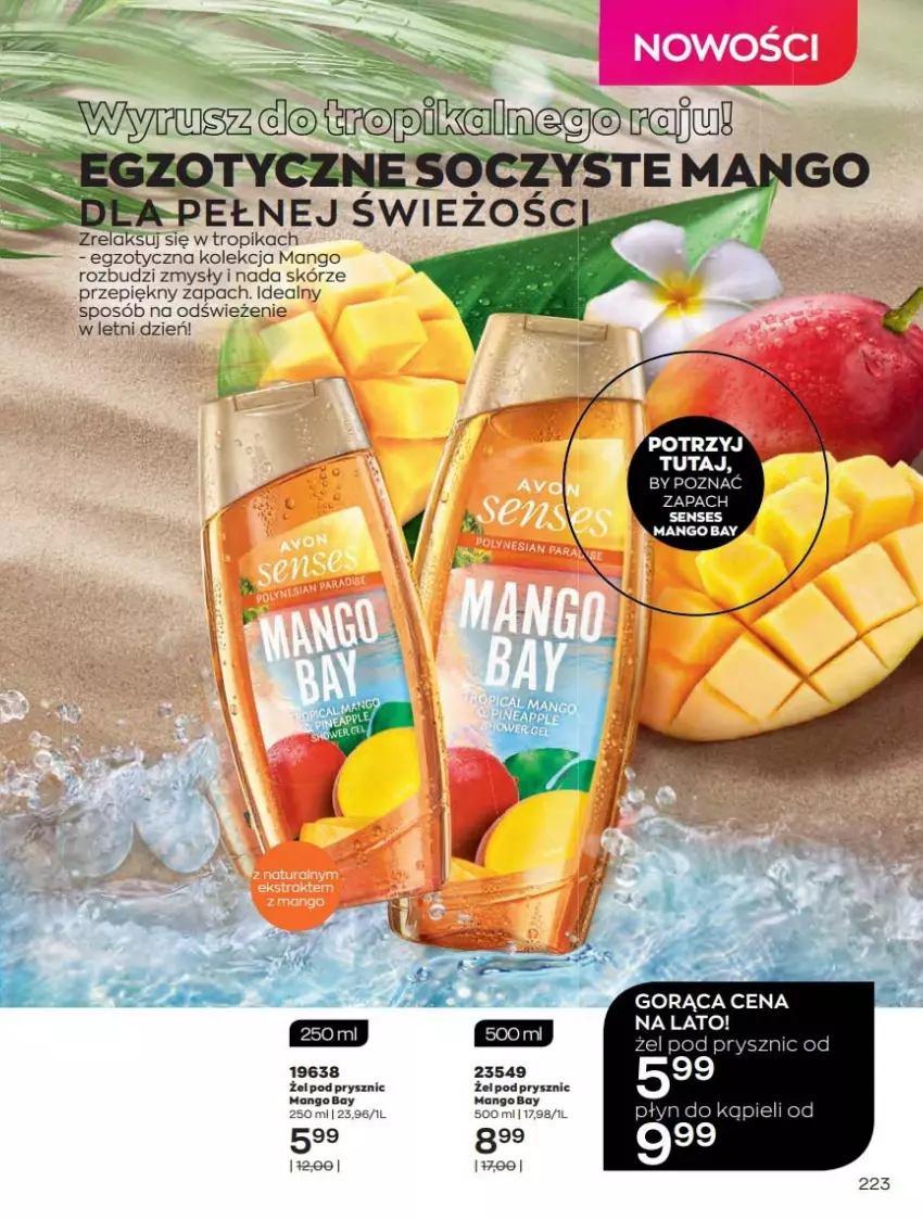 Gazetka promocyjna Avon - Czerwiec - ważna 01.06 do 30.06.2021 - strona 223 - produkty: Mango, Płyn do kąpieli, Senses